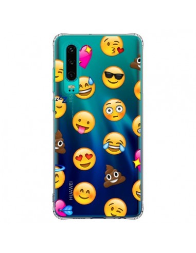 Coque Huawei P30 Emoticone Emoji Transparente - Laetitia
