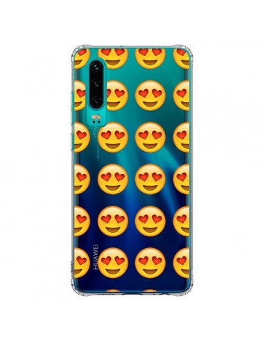 Coque Huawei P30 Love Amoureux Smiley Emoticone Emoji Transparente - Laetitia