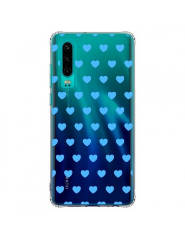 Coque Huawei P30 Coeur Heart Love Amour Bleu Transparente - Laetitia