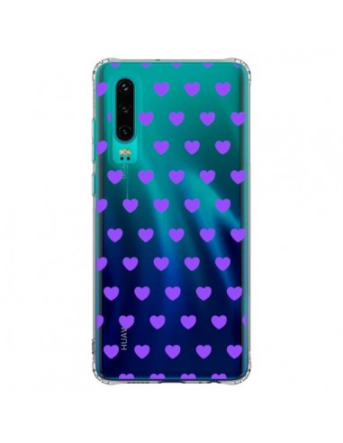 Coque Huawei P30 Coeur Heart Love Amour Violet Transparente - Laetitia