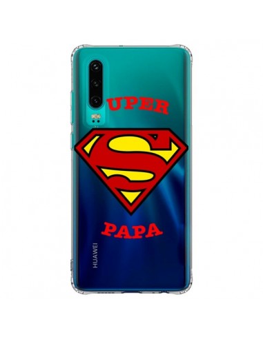 Coque Huawei P30 Super Papa Transparente - Laetitia