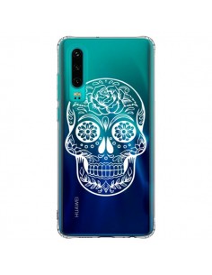 Coque Huawei P30 Tête de Mort Mexicaine Blanche...