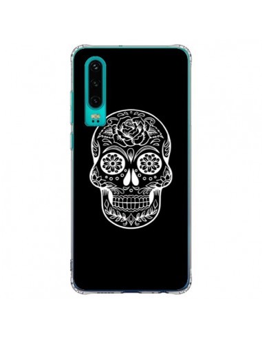 Coque Huawei P30 Tête de Mort Mexicaine Blanche - Laetitia