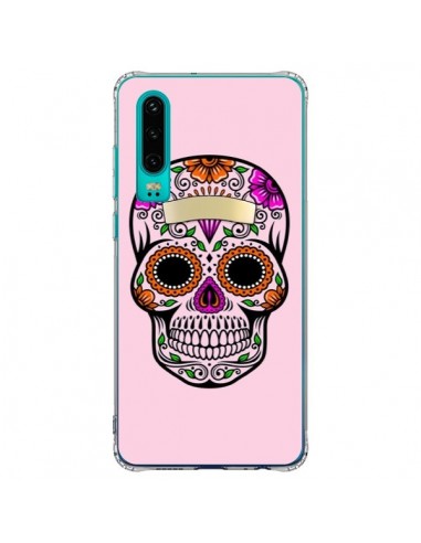 Coque Huawei P30 Tête de Mort Mexicaine Rose Multicolore - Laetitia