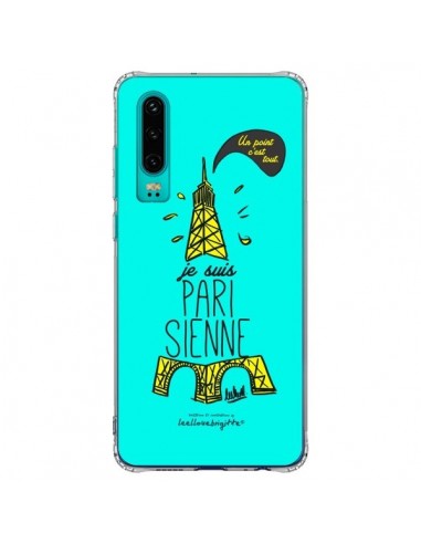 Coque Huawei P30 Je suis Parisienne La Tour Eiffel Bleu - Leellouebrigitte