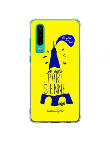 Coque Huawei P30 Je suis Parisienne La Tour Eiffel Jaune - Leellouebrigitte