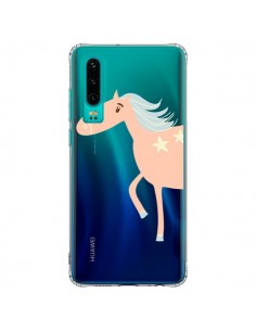 Coque Huawei P30 Licorne Unicorn Rose Transparente -...