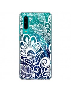 Coque Huawei P30 Lace Fleur Flower Blanc Transparente -...