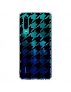 Coque Huawei P30 Vichy Gros Carre noir Transparente -...