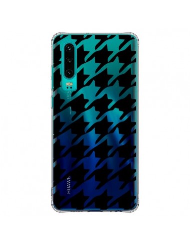 Coque Huawei P30 Vichy Gros Carre noir Transparente - Petit Griffin