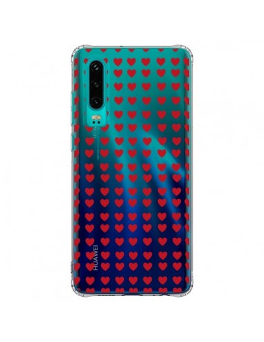 Coque Huawei P30 Coeurs Heart Love Amour Red Transparente - Petit Griffin