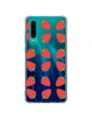 Coque Huawei P30 Fraise Fruit Strawberry Transparente - Petit Griffin