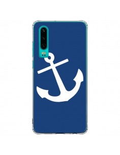 Coque Huawei P30 Ancre Navire Navy Blue Anchor - Mary...
