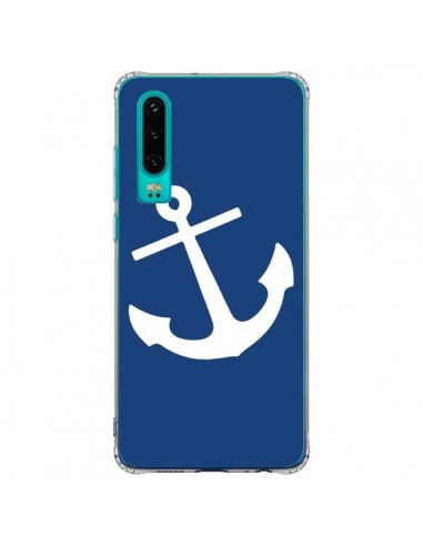 Coque Huawei P30 Ancre Navire Navy Blue Anchor - Mary Nesrala