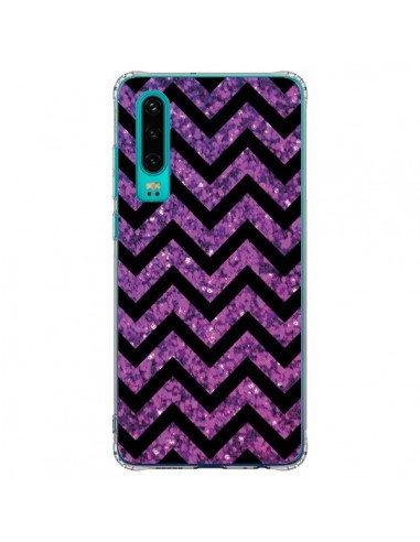 Coque Huawei P30 Chevron Purple Sparkle Triangle Azteque - Mary Nesrala