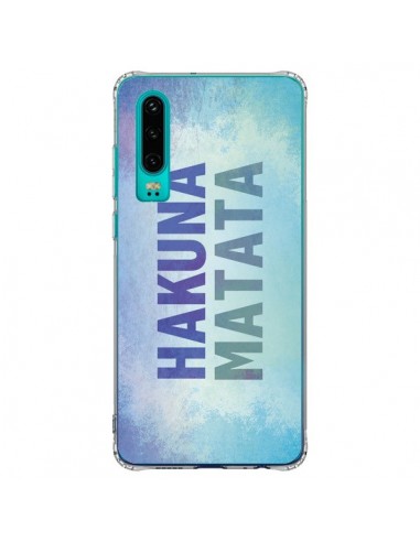 Coque Huawei P30 Hakuna Matata Roi Lion Bleu - Mary Nesrala