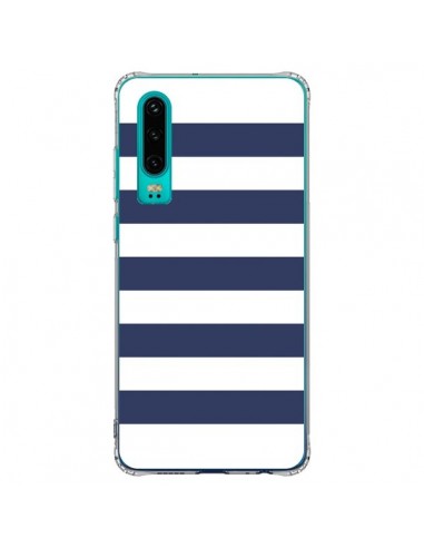 Coque Huawei P30 Bandes Marinières Bleu Blanc Gaultier - Mary Nesrala