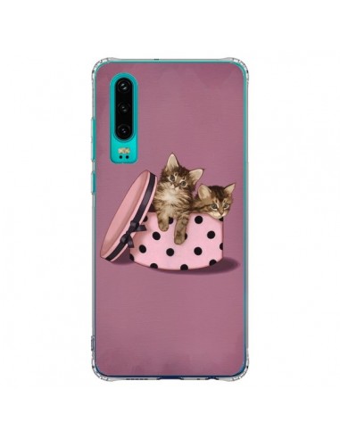 Coque Huawei P30 Chaton Chat Kitten Boite Pois - Maryline Cazenave