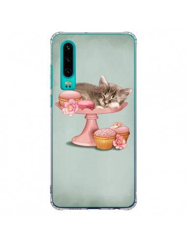 Coque Huawei P30 Chaton Chat Kitten Cookies Cupcake - Maryline Cazenave