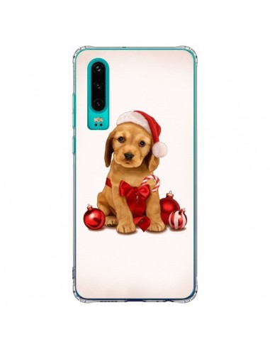 Coque Huawei P30 Chien Dog Pere Noel Christmas Boules Sapin - Maryline Cazenave