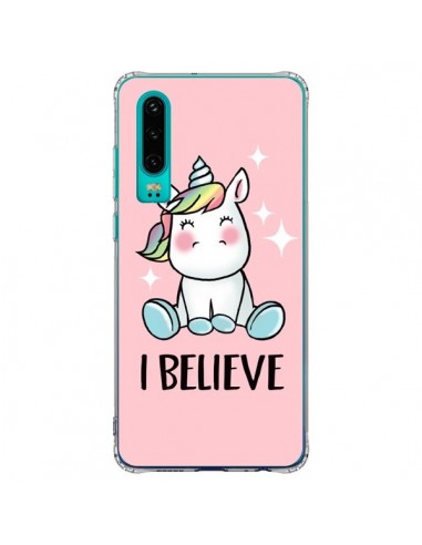 Coque Huawei P30 Licorne I Believe - Maryline Cazenave