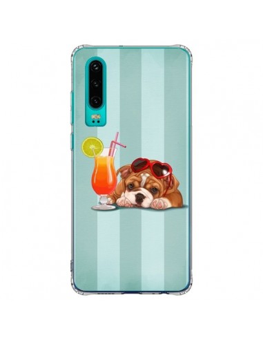 Coque Huawei P30 Chien Dog Cocktail Lunettes Coeur - Maryline Cazenave