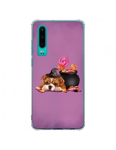 Coque Huawei P30 Chien Dog Halloween Sorciere Chaudron Bonbon - Maryline Cazenave