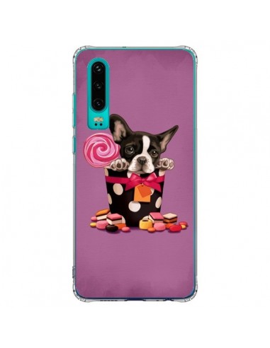 Coque Huawei P30 Chien Dog Boite Noeud Papillon Pois Bonbon - Maryline Cazenave