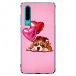 Coque Huawei P30 Chien Dog Lunettes Coeur Ballon -...