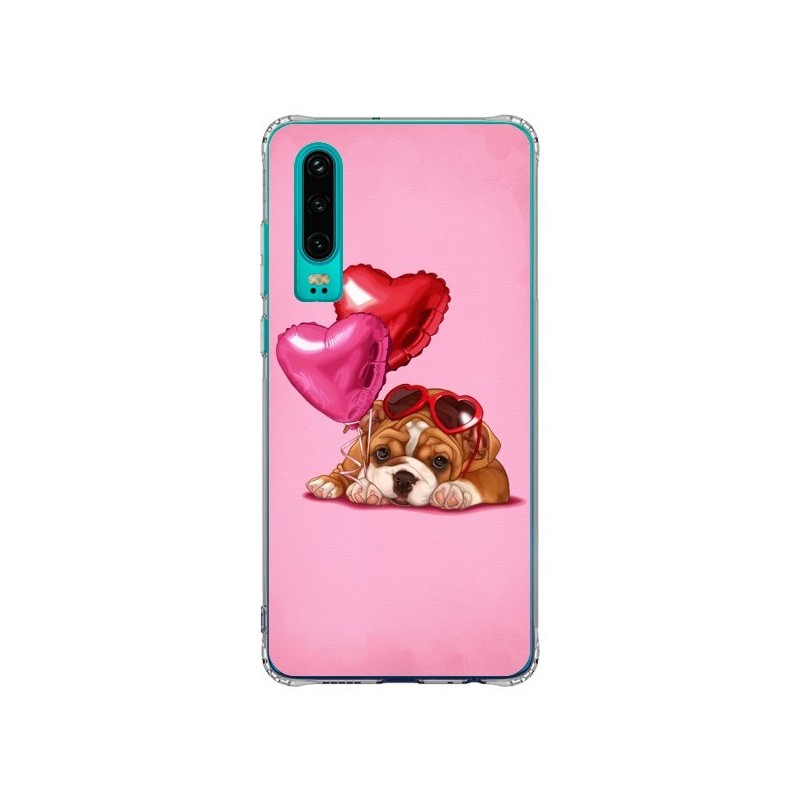 Coque Huawei P30 Chien Dog Lunettes Coeur Ballon - Maryline Cazenave