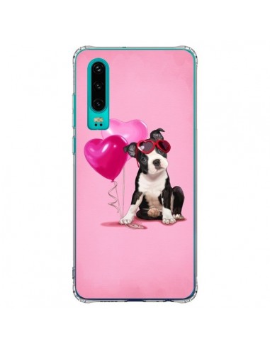 Coque Huawei P30 Chien Dog Ballon Lunettes Coeur Rose - Maryline Cazenave