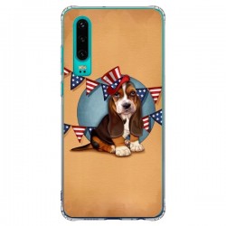 Coque Huawei P30 Chien Dog USA Americain - Maryline Cazenave