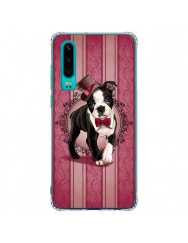 Coque Huawei P30 Chien Dog Gentleman Noeud Papillon Chapeau - Maryline Cazenave