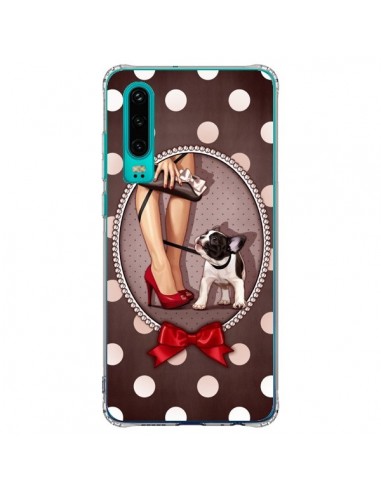 Coque Huawei P30 Lady Jambes Chien Dog Pois Noeud papillon - Maryline Cazenave