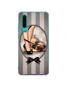 Coque Huawei P30 Lady Noir Noeud Papillon Chien Dog Luxe...