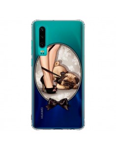 Coque Huawei P30 Lady Jambes Chien Bulldog Dog Noeud...