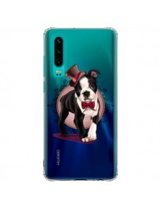 Coque Huawei P30 Chien Bulldog Dog Gentleman Noeud...