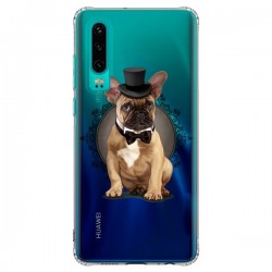 Coque Huawei P30 Chien Bulldog Noeud Papillon Chapeau...