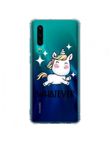 Coque Huawei P30 Licorne Whatever Transparente - Maryline Cazenave