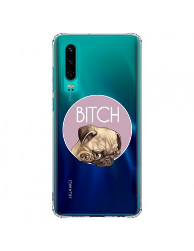 Coque Huawei P30 Bulldog Bitch Transparente - Maryline Cazenave