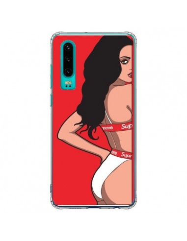 Coque Huawei P30 Pop Art Femme Rouge - Mikadololo