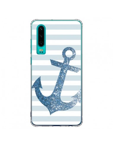 Coque Huawei P30 Ancre Bleu Navire - Monica Martinez