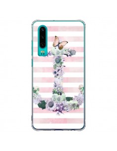 Coque Huawei P30 Ancre Rose Fleurs Navire - Monica Martinez