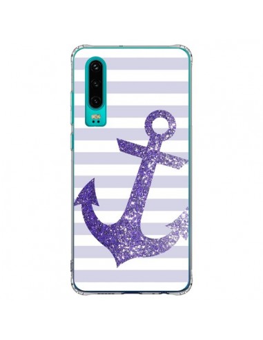 Coque Huawei P30 Ancre Violet Navire - Monica Martinez