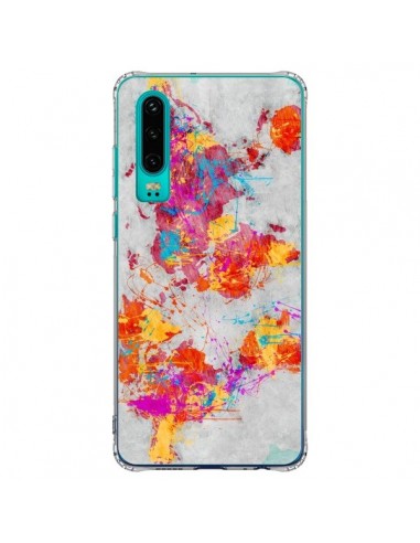 Coque Huawei P30 Terre Map Monde Mother Earth Crying - Maximilian San