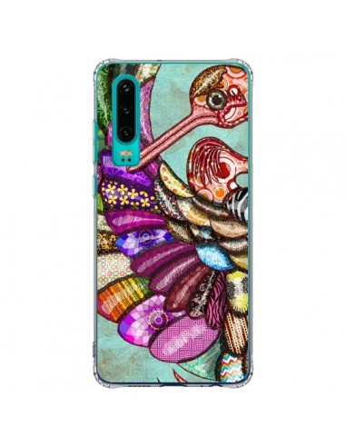 Coque Huawei P30 Paon Multicolore Eco Bird - Maximilian San