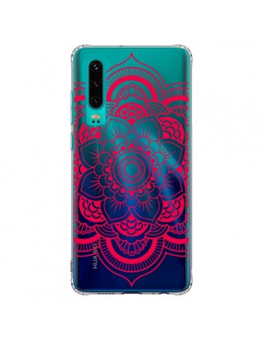 Coque Huawei P30 Mandala Rose Fushia Azteque Transparente - Nico