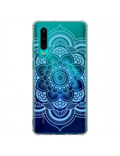 Coque Huawei P30 Mandala Bleu Azteque Transparente - Nico