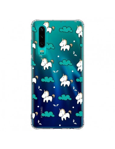 Coque Huawei P30 Licorne et Nuages Transparente - Nico