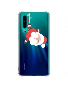 Coque Huawei P30 Père Noël et sa Guirlande transparente -...